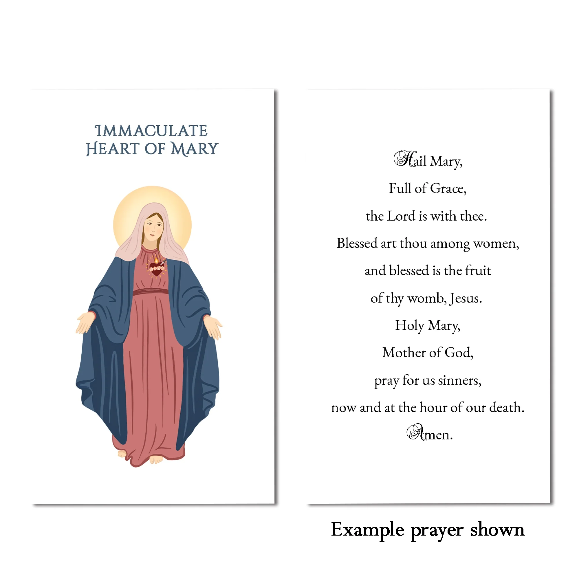 Immaculate Heart of Mary Personalized Prayer Card - Image 2