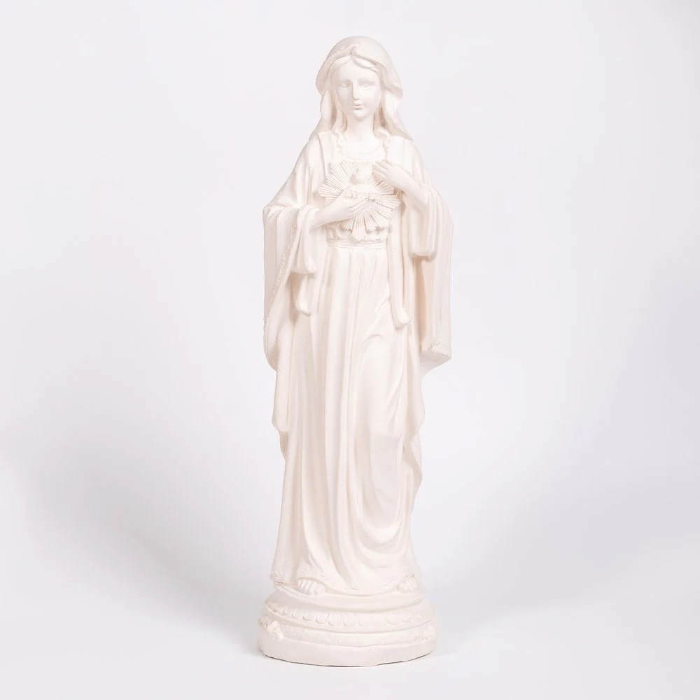 Immaculate Heart Statue - White or Hand Painted - 15"