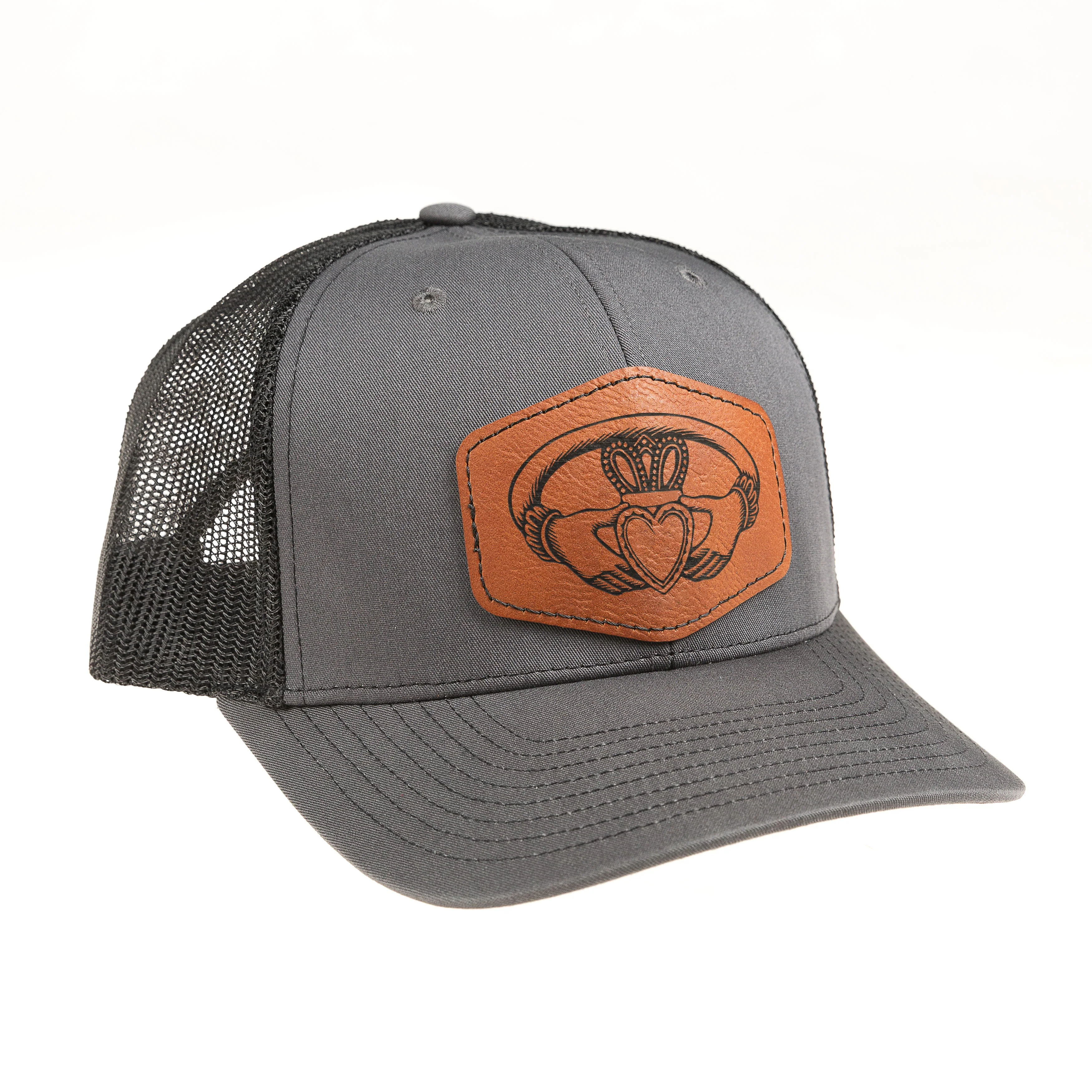 Irish Claddagh Leather Patch Ball Cap - Image 4