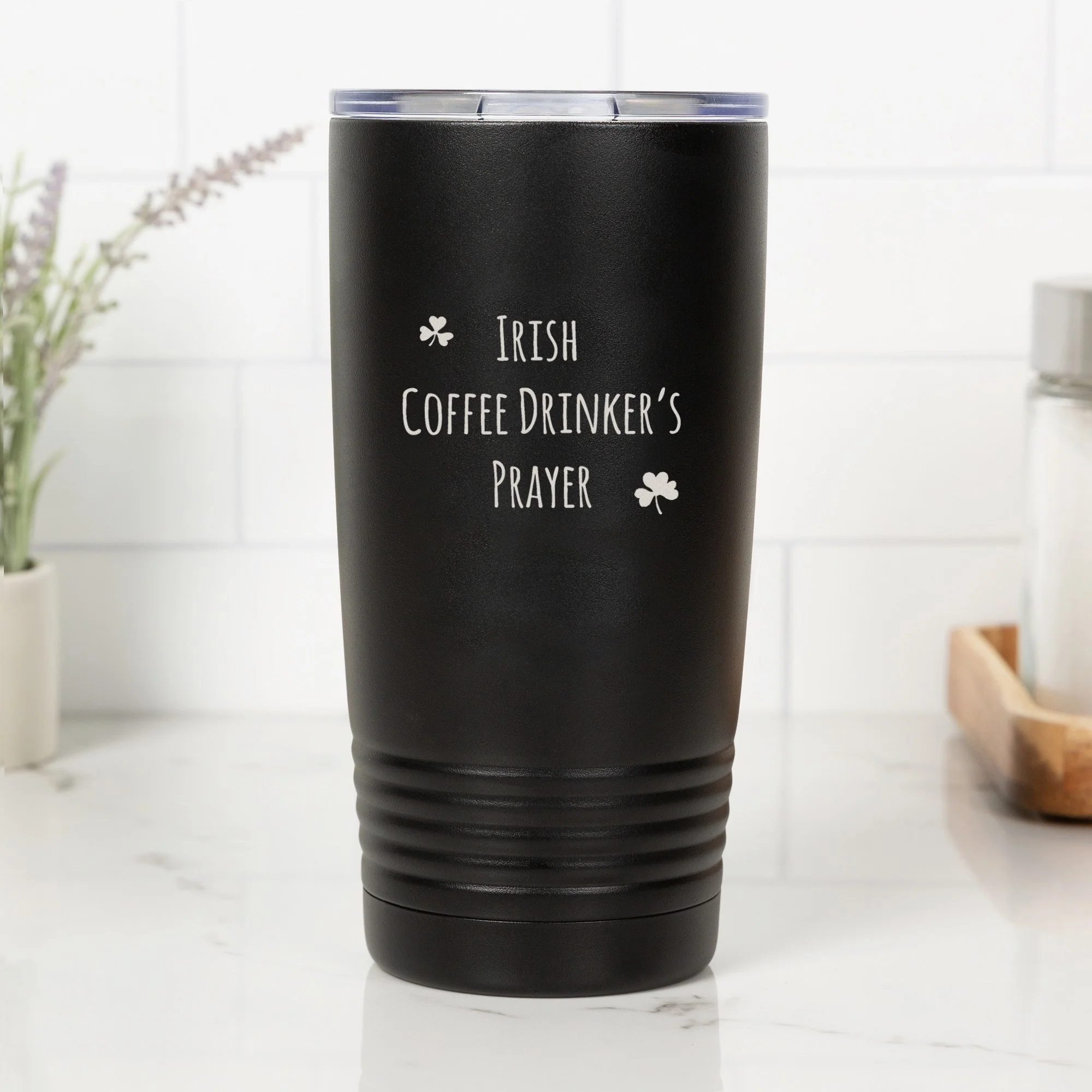 Irish Coffee Drinker's Blessing Insulated Black 20oz Tumbler - Image 2
