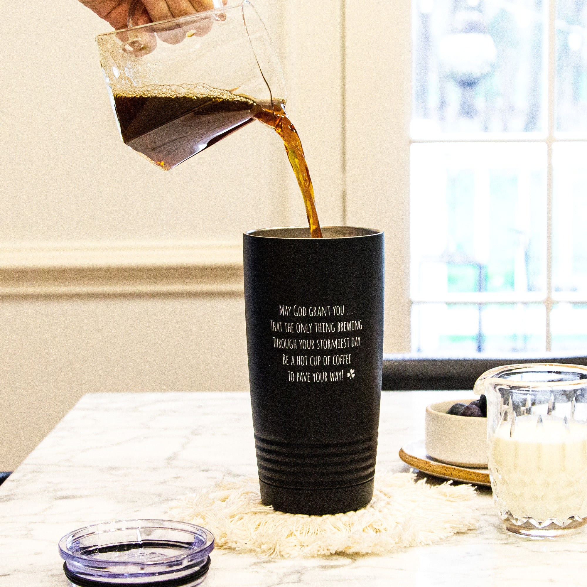 Irish Coffee Drinker's Blessing Insulated Black 20oz Tumbler - Image 4
