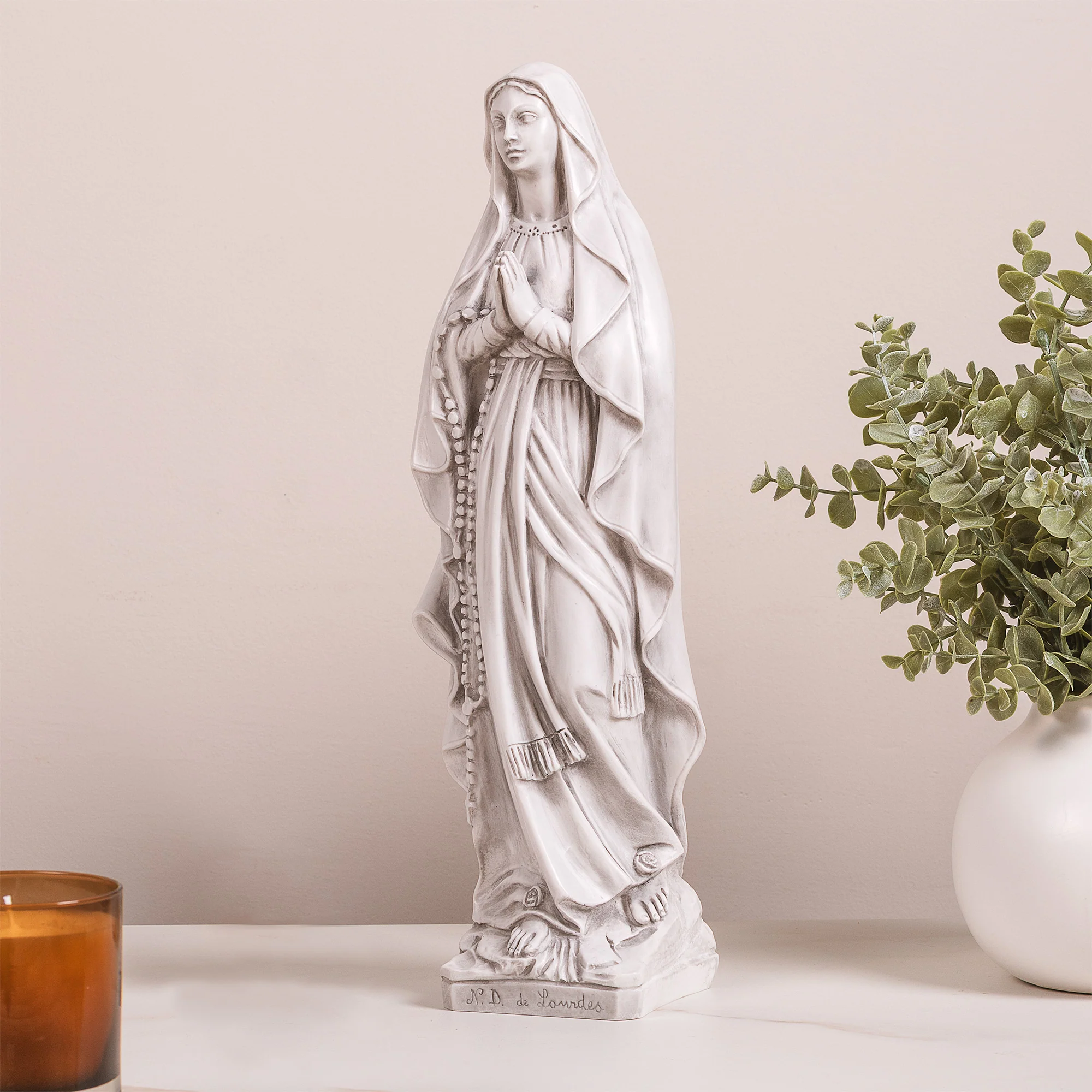 Italian Our Lady of Lourdes Statue - 16 " - Image 2