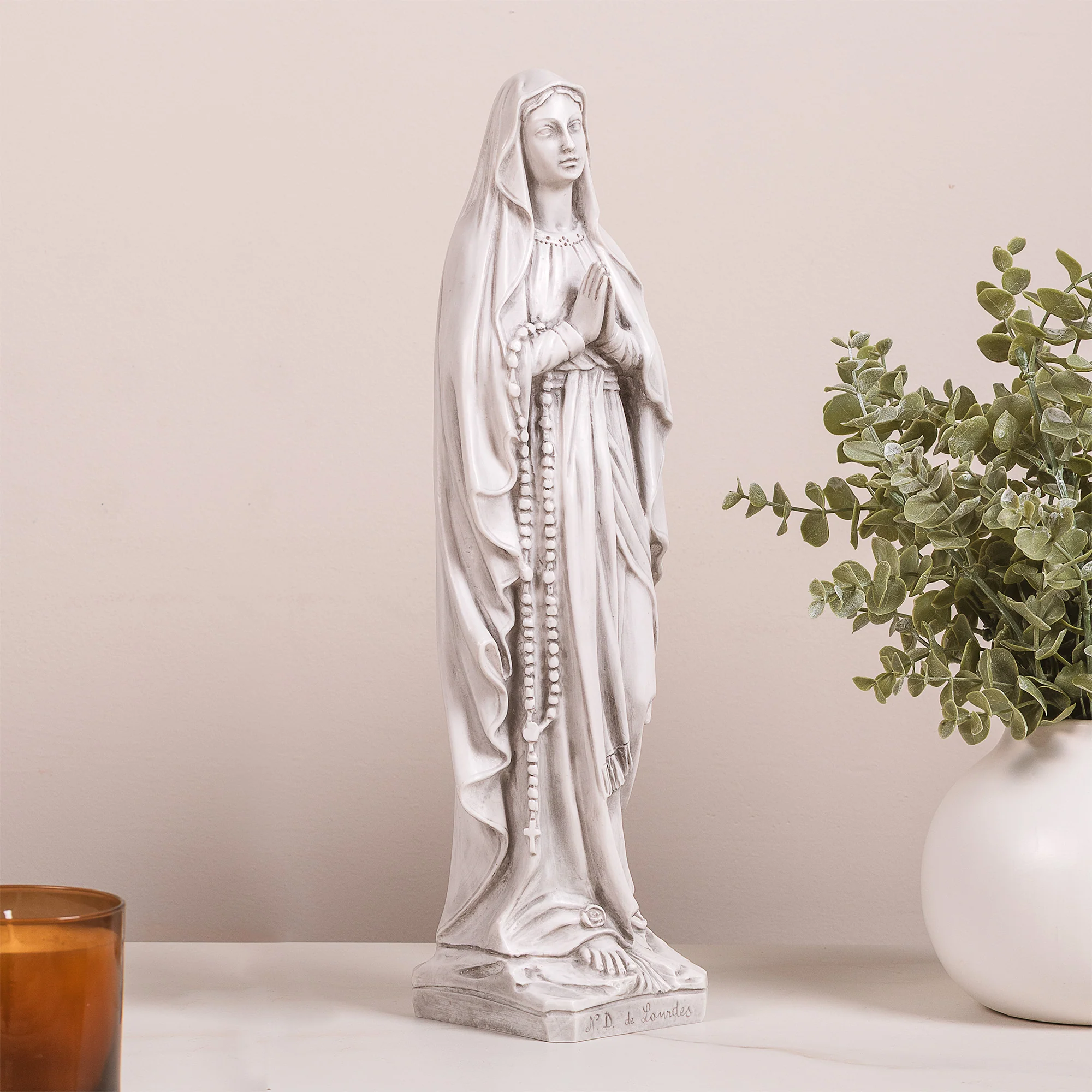 Italian Our Lady of Lourdes Statue - 16 " - Image 3