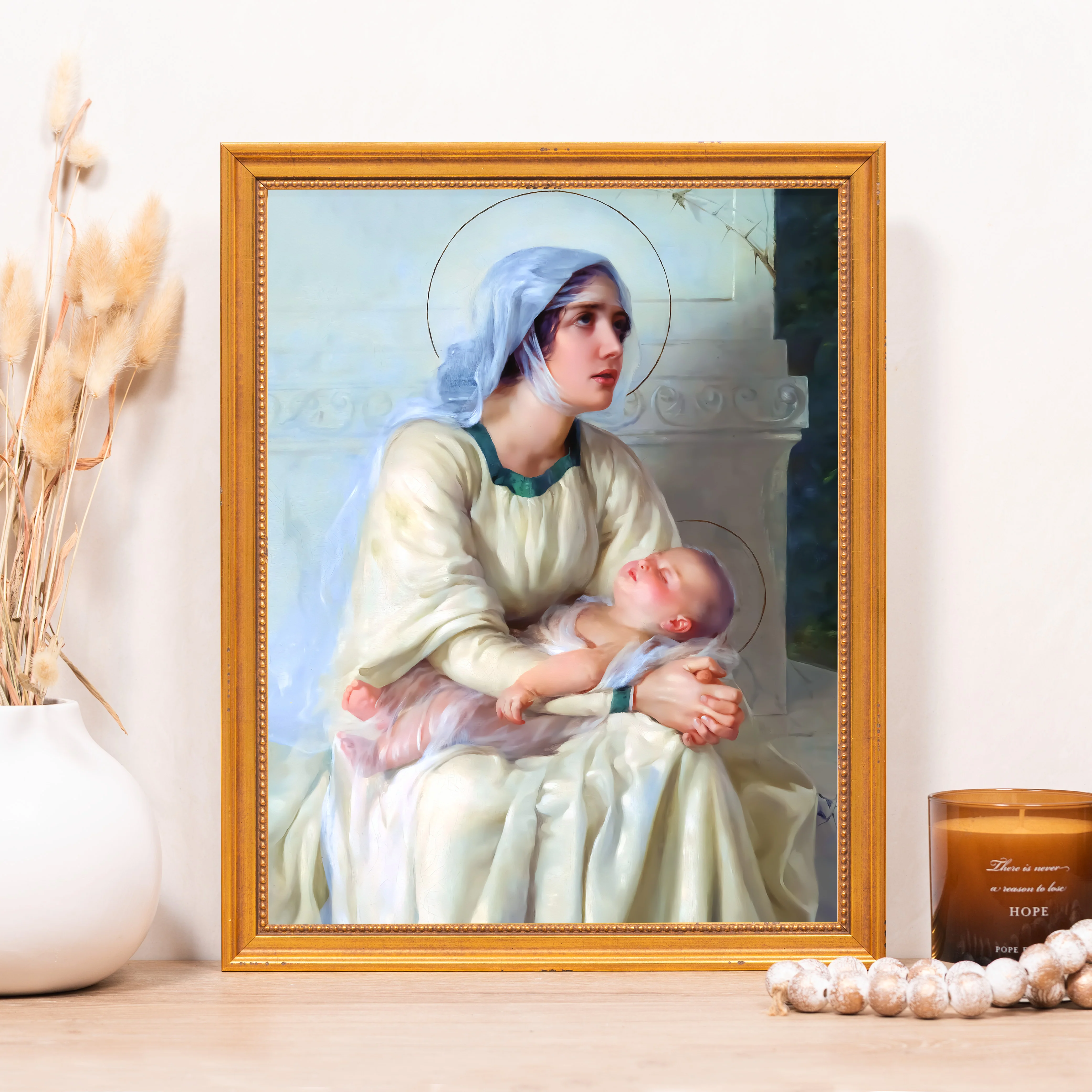 Italian School Madonna & Child Framed Canvas - Sacred Classics Collection - Image 5