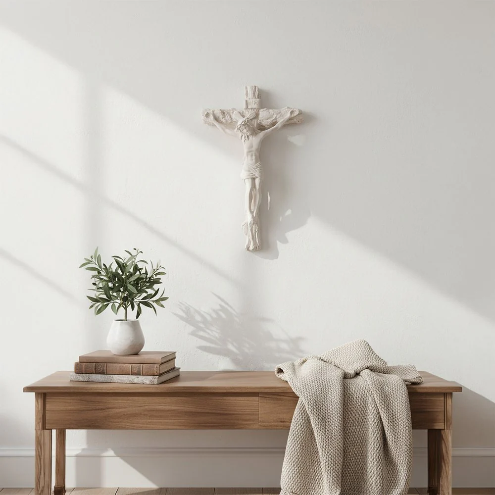 Ivory Wall Crucifix - 12.6" - Image 5