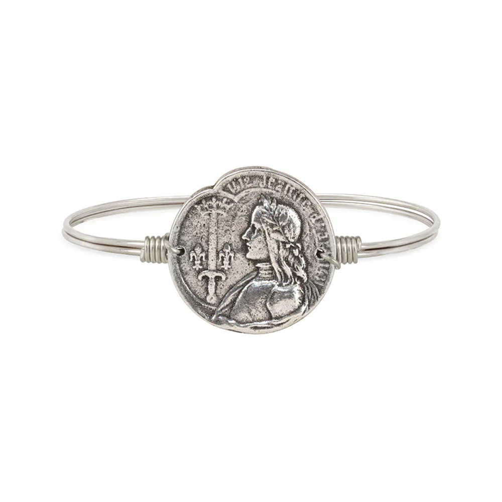 Joan of Arc Bangle Bracelet - Silver or Gold