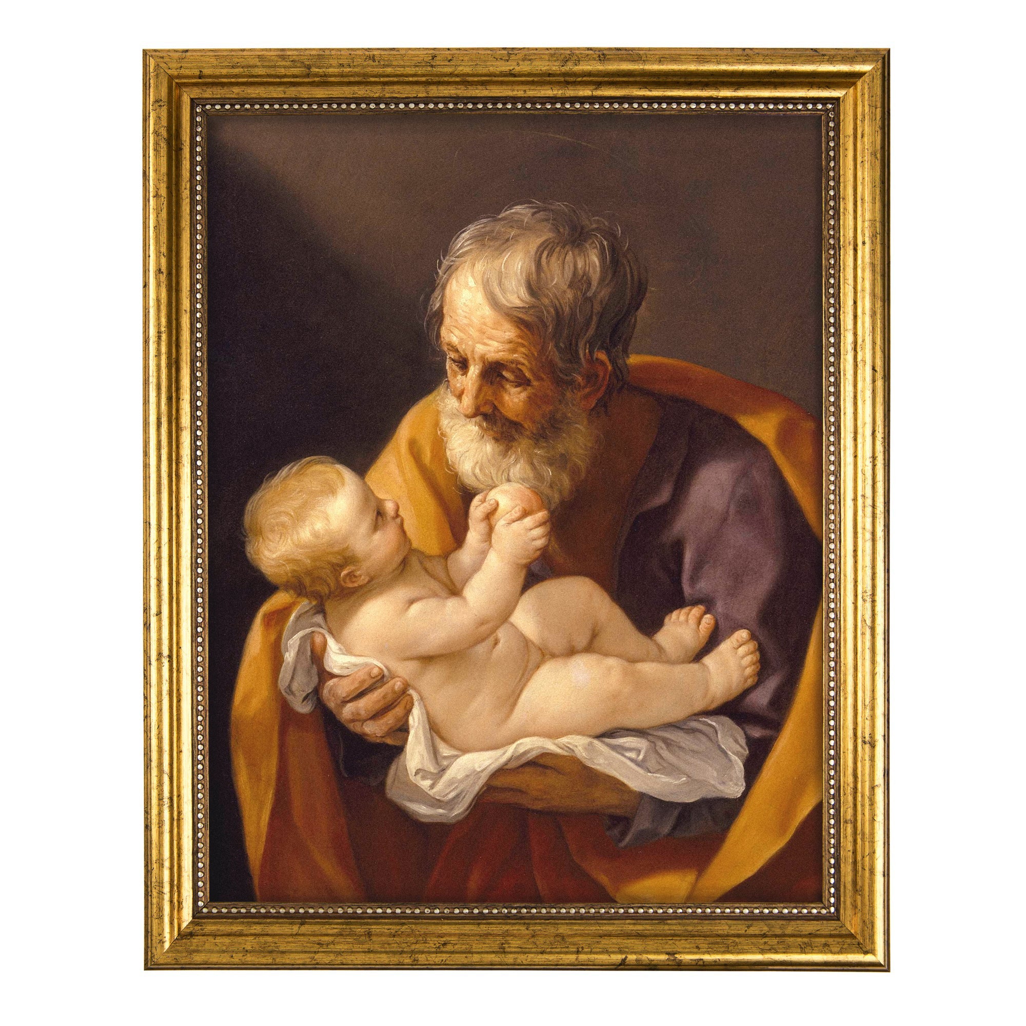 Joseph & the Christ Child Antique Gold Framed Print - Multiple Sizes - Image 2