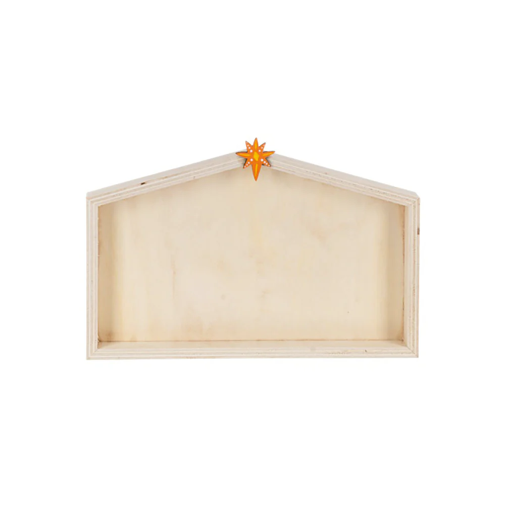 Joyful & Bright Kids Wooden Nativity Scene with Creche Box - 11 Pieces - Image 2