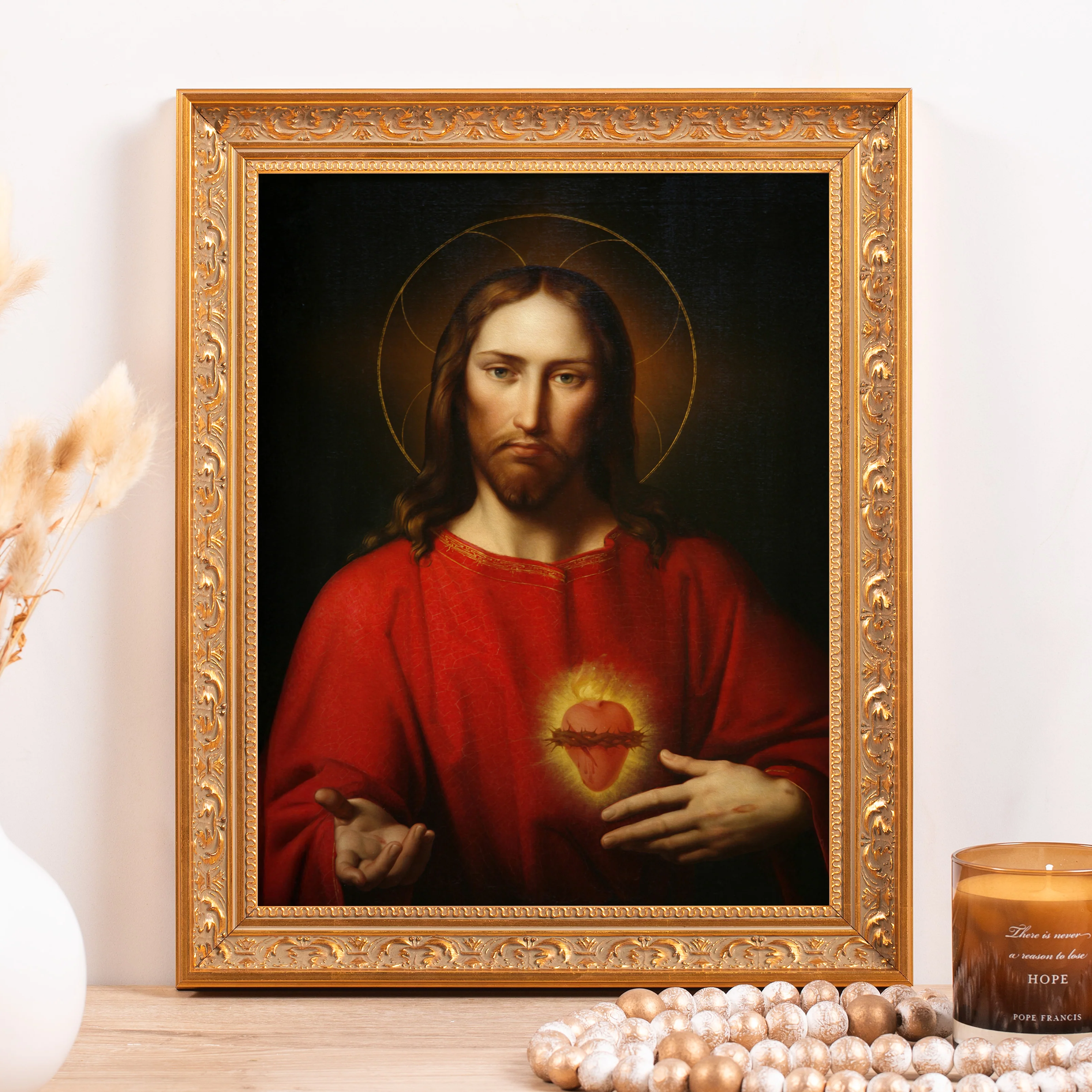 Kupelwieser's Sacred Heart of Jesus Framed Canvas - Sacred Classics Collection