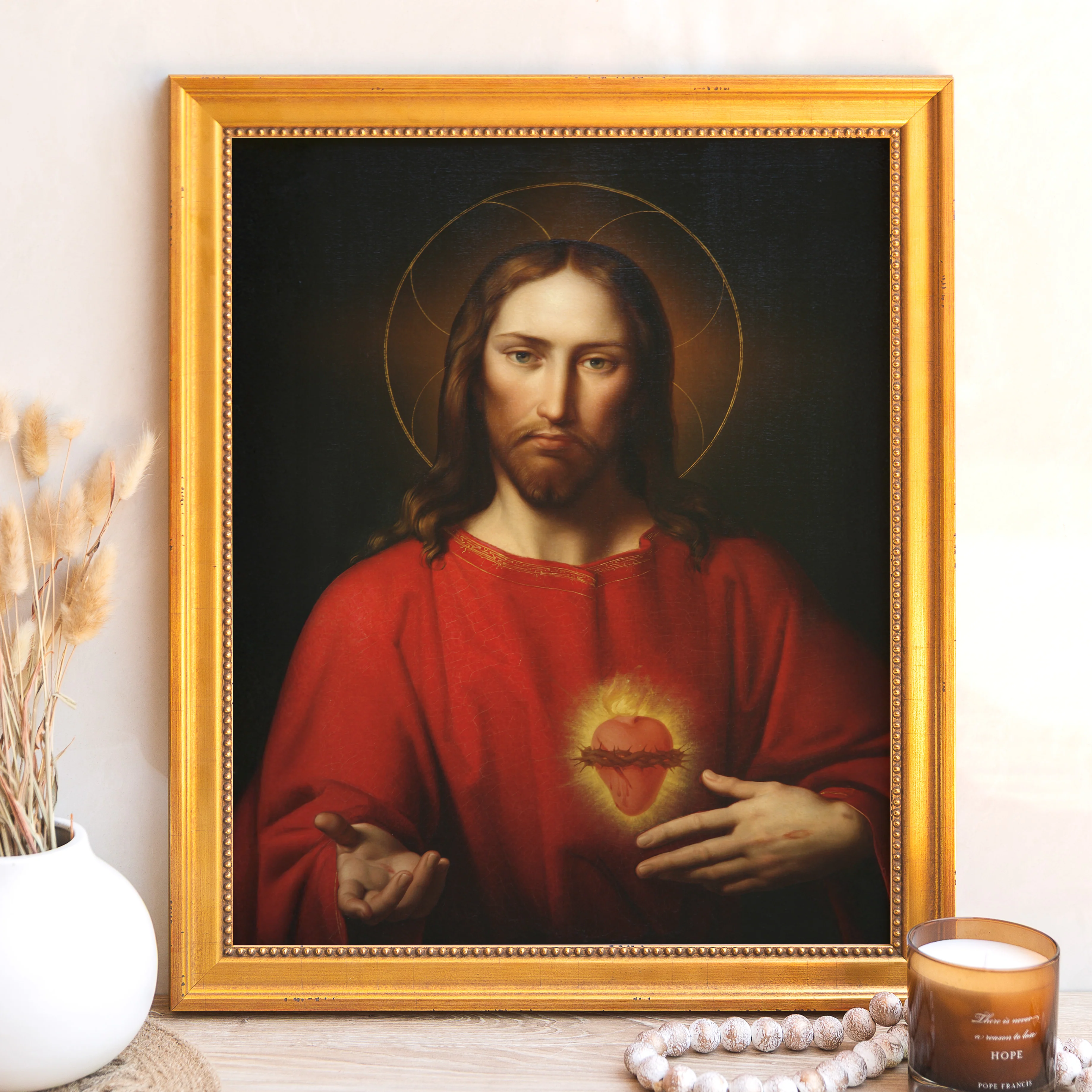 Kupelwieser's Sacred Heart of Jesus Framed Canvas - Sacred Signature Collection - Image 7
