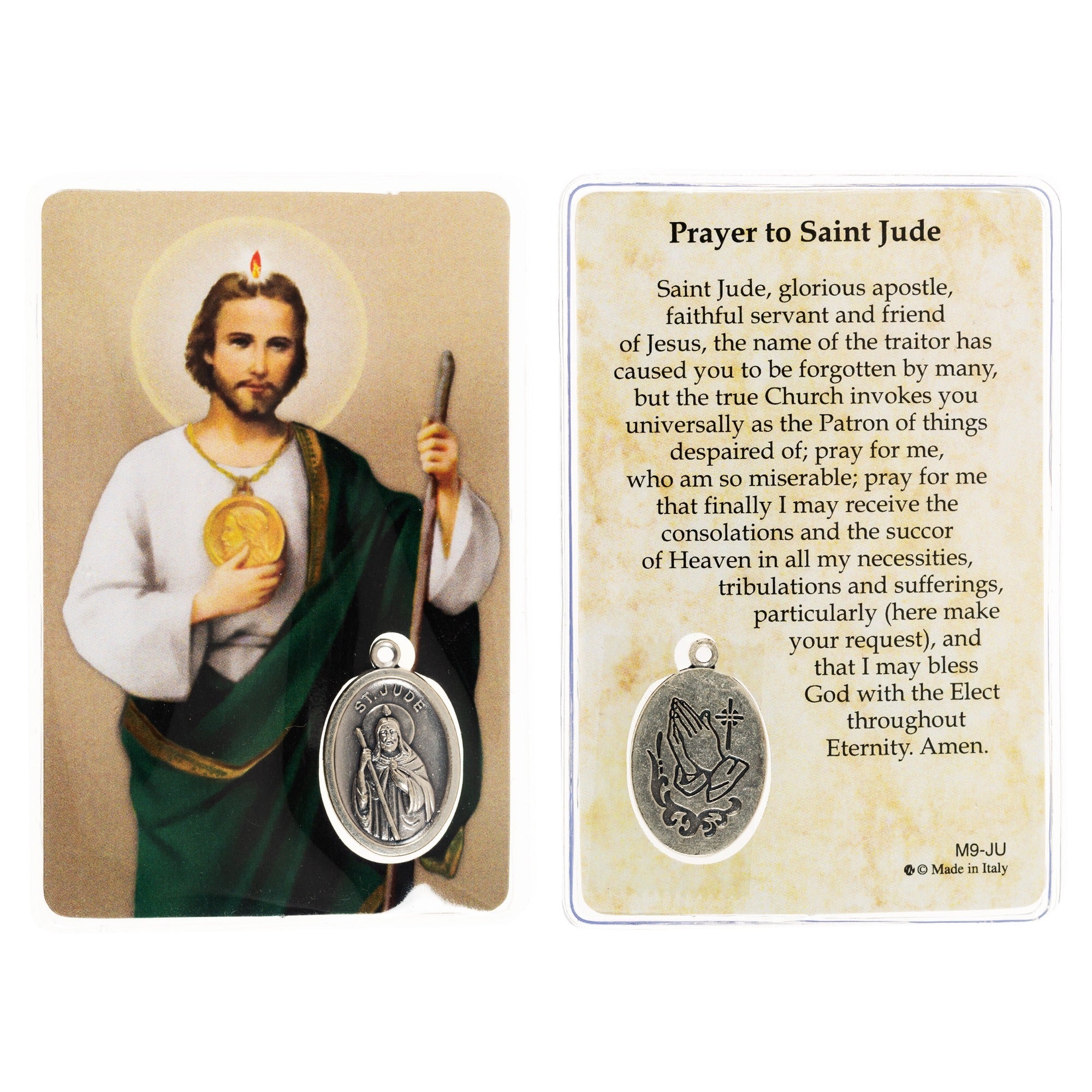 Laminated St. Jude Prayer Card with Medal