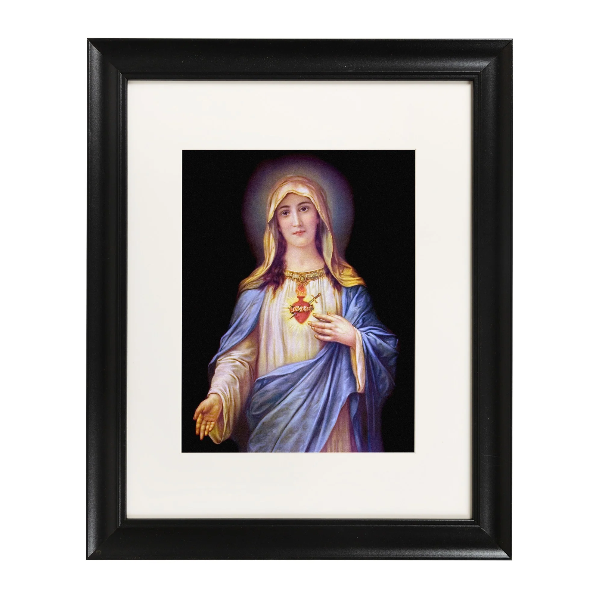 Large Immaculate Heart of Mary Gold Framed Print