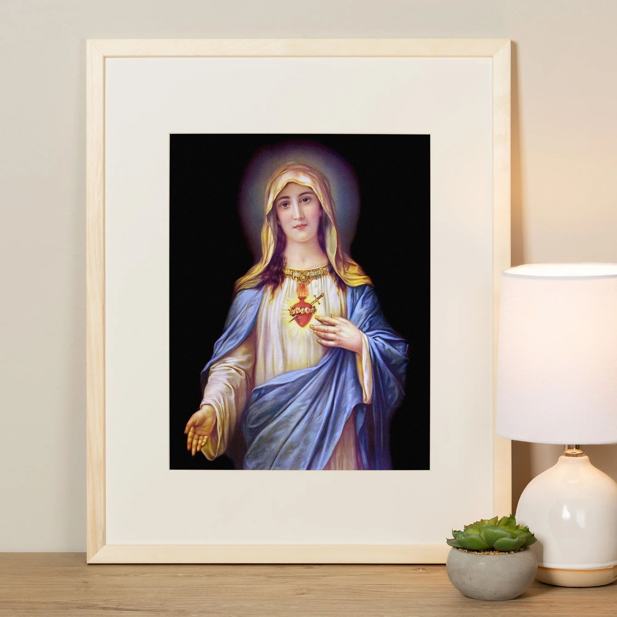 Large Immaculate Heart of Mary Gold Framed Print - Image 5