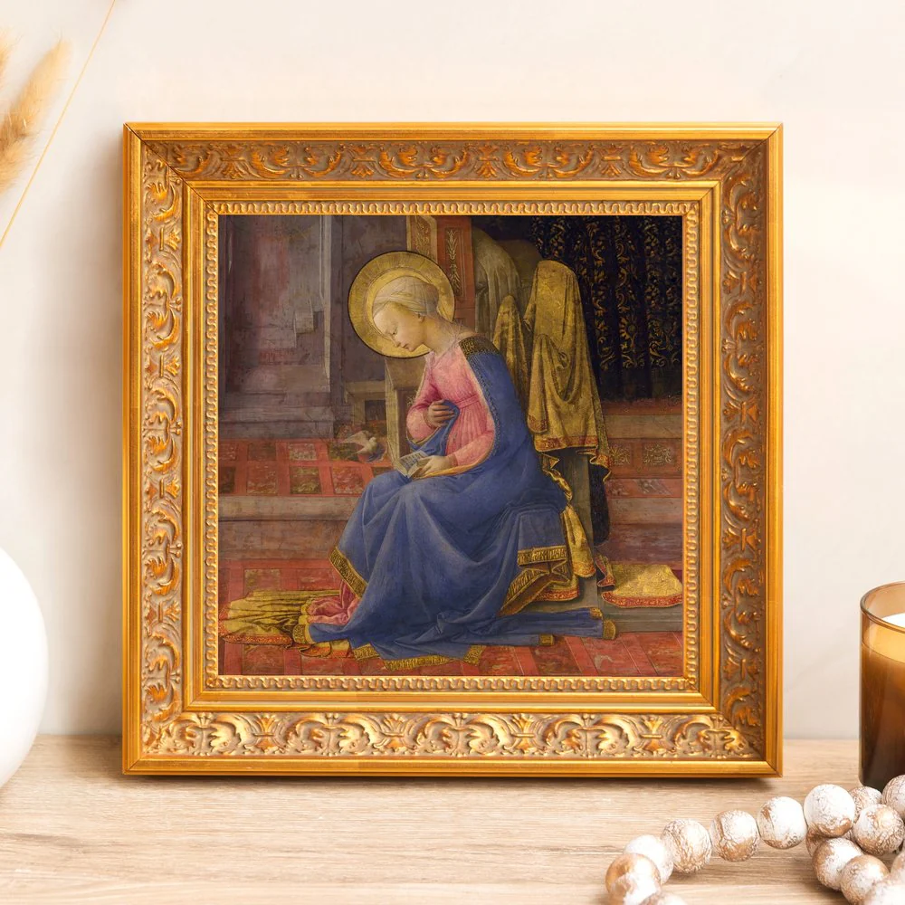 Lippi's Annunciation (Mary) Framed Canvas - Sacred Mini Collection