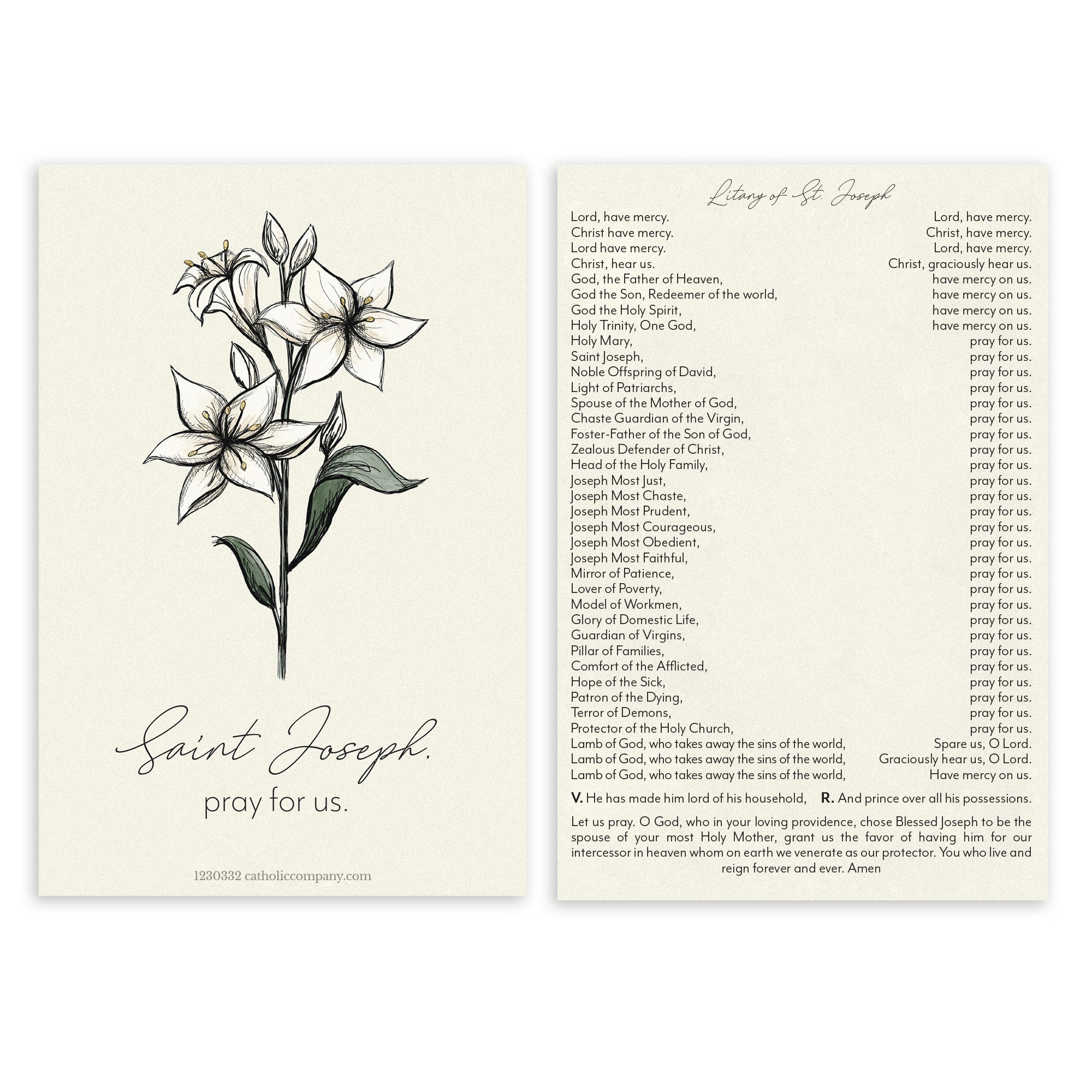 Litany of St. Joseph Prayer Card - Image 2