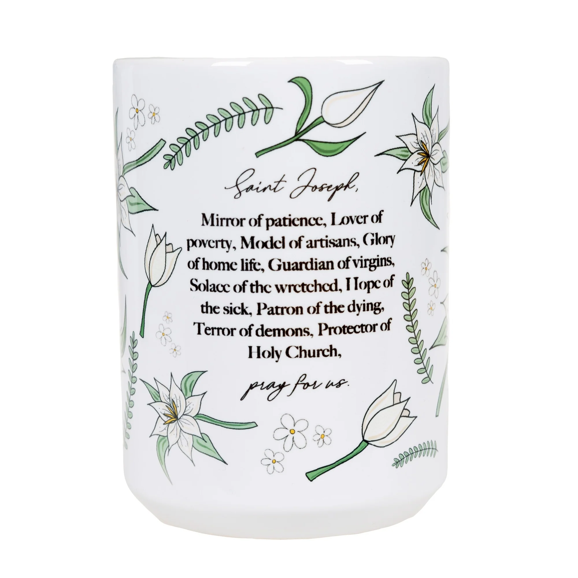 Litany St. Joseph Floral Mug - Image 2