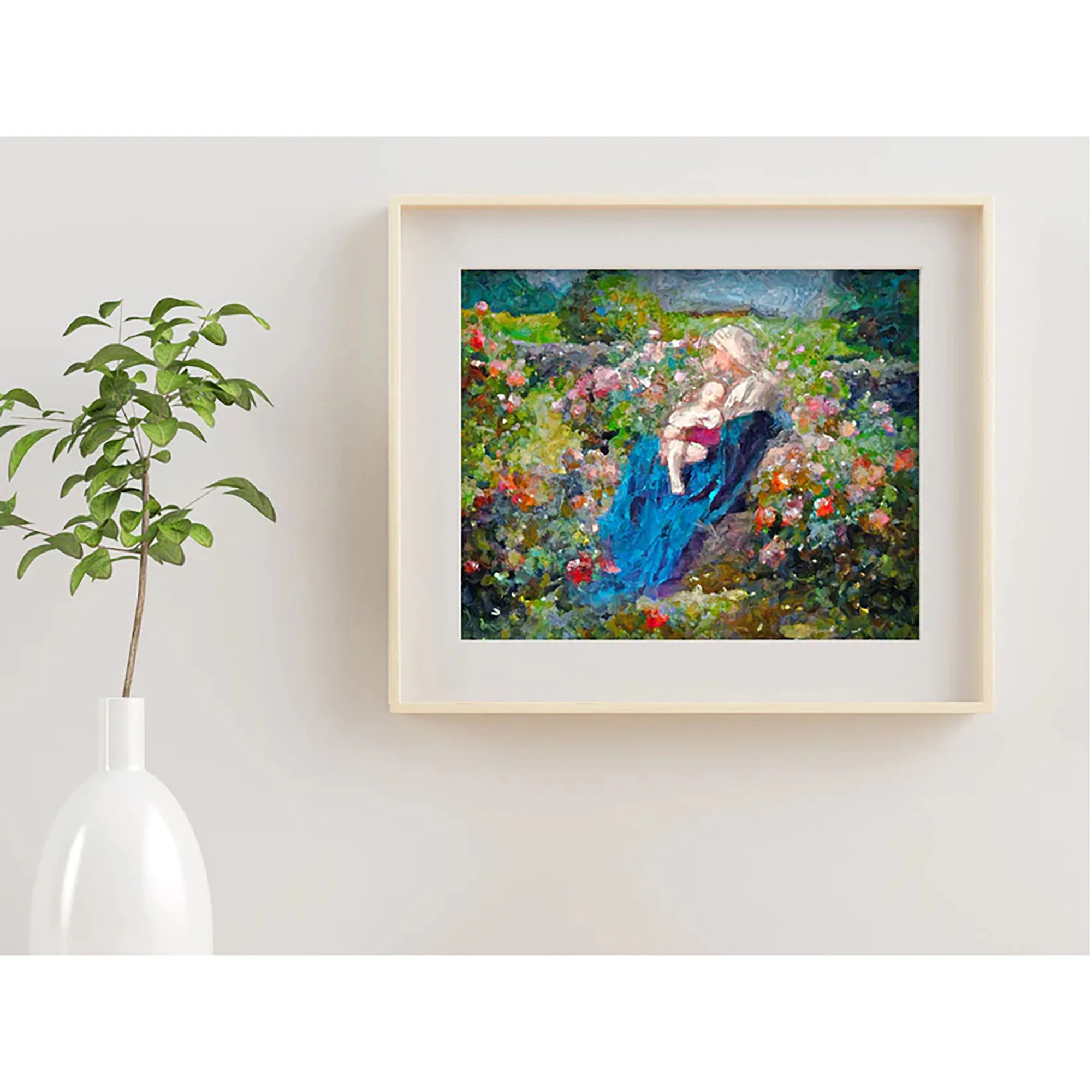 Madonna & Child Among the Flowers Unframed Print - 8" x 10" - Image 2