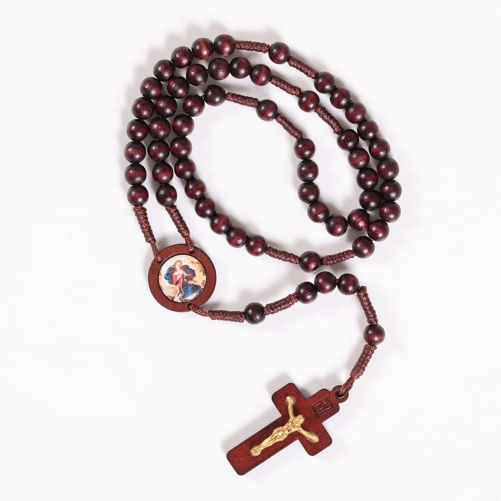 Mary Undoer of Knots Wood Rosary