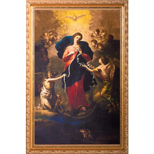 Mary Untier of Knots in Ornate Gold Frame - 14" x 22"