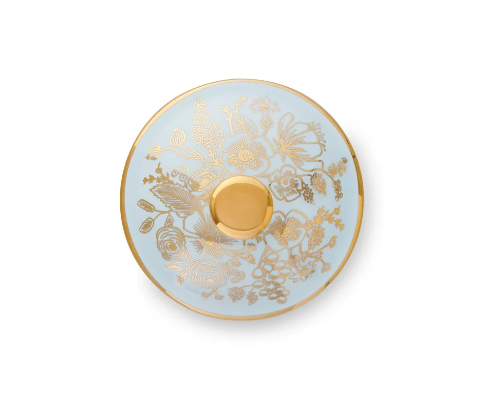 Mary's Garden Round Porcelain Lidded Rosary Box - Image 3