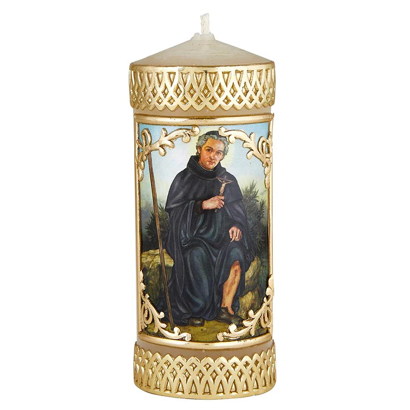 Metallic Gold St. Peregrine Pillar Candle - 2PK