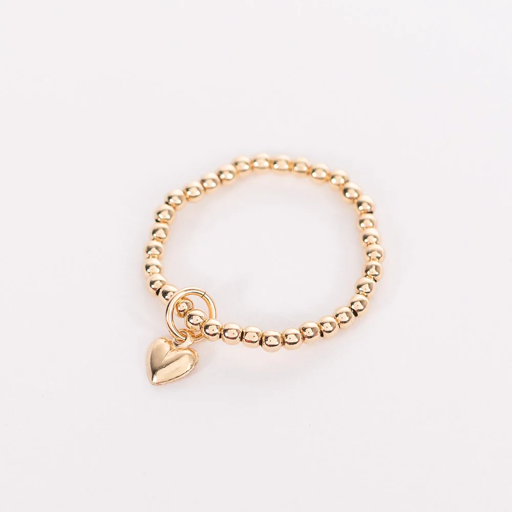 14 Kt Gold Filled Mini Heart Charm Ring Size 7/8 - Image 2