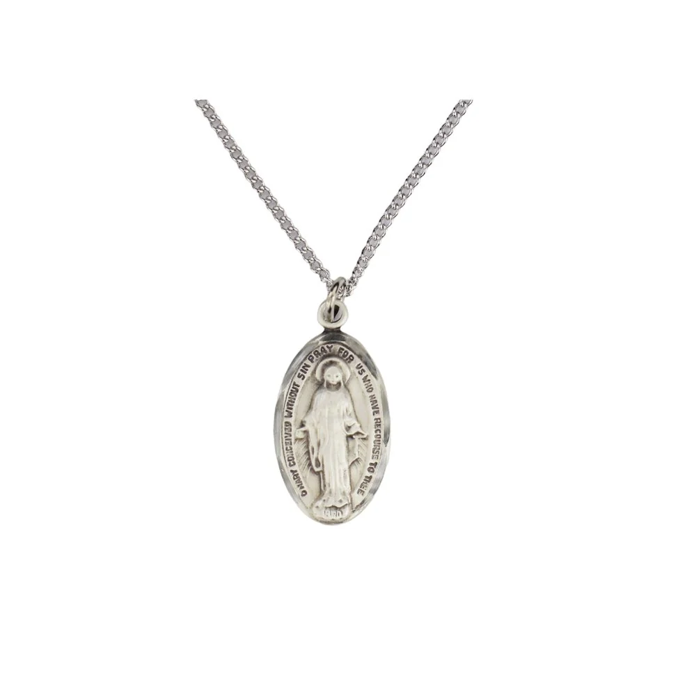 Miniature Miraculous Medal Classic Necklace - 18" - Image 2