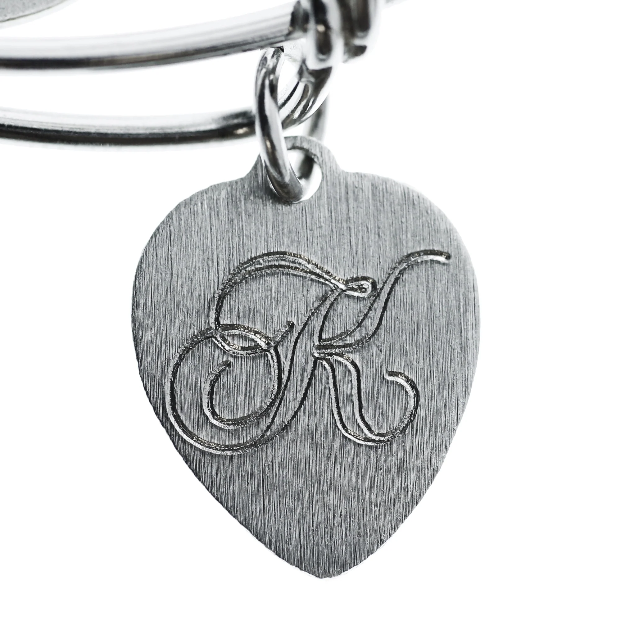 Miraculous Medal Bangle Bracelet with Engravable Heart - Image 3