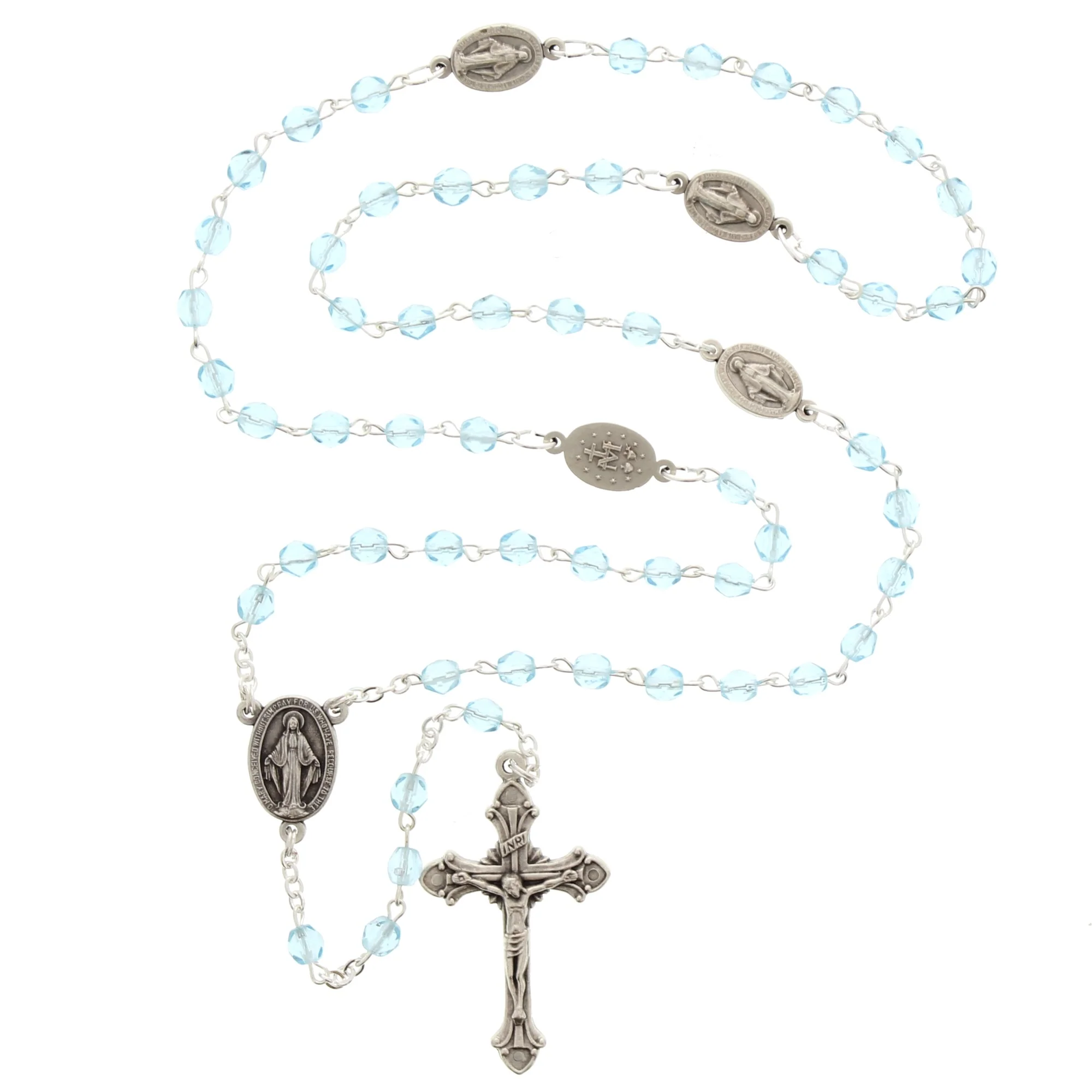 Miraculous Medal Blue Rosary - Image 2
