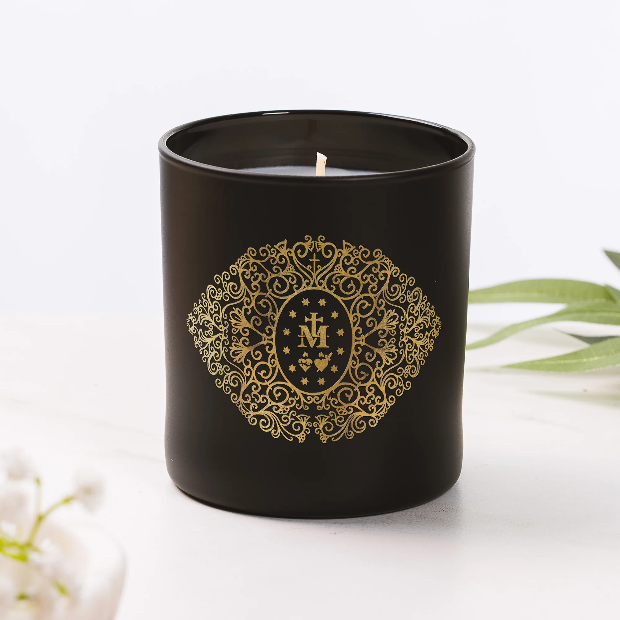 Miraculous Medal Gold Filigree Candle - Image 2