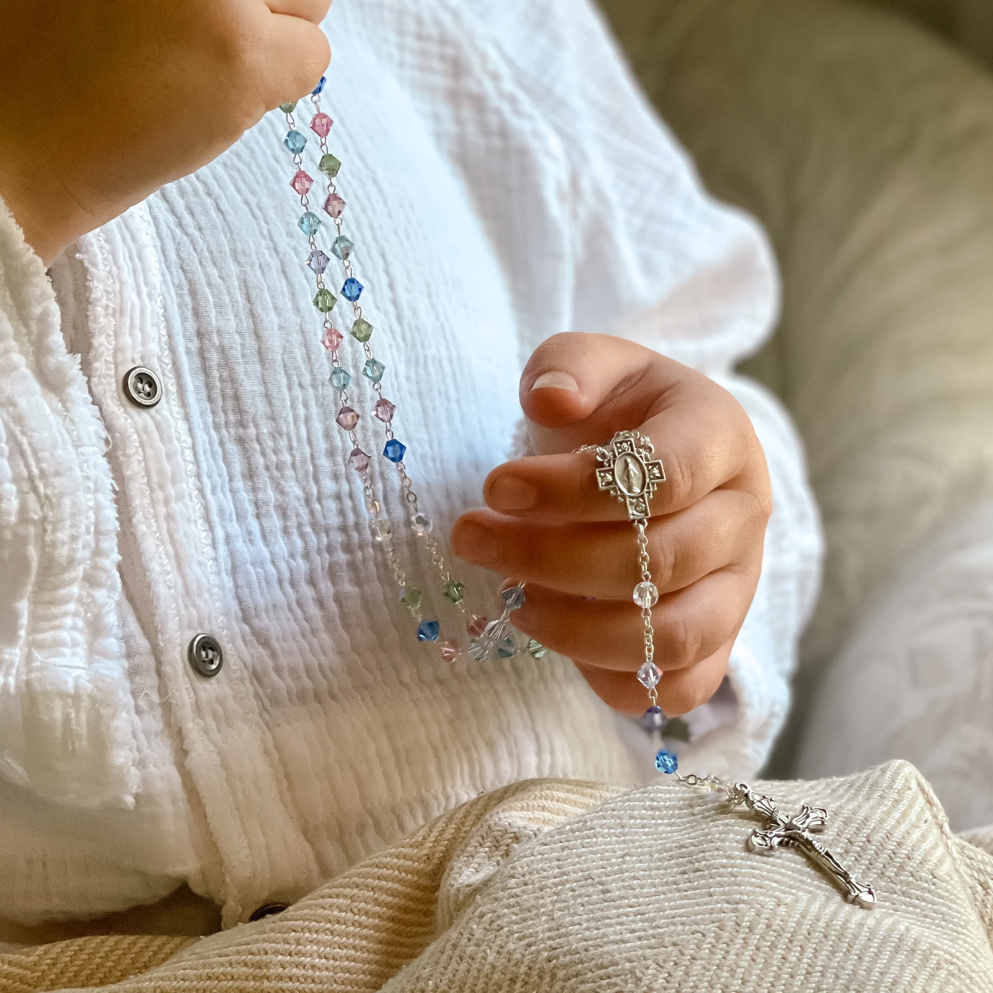 Multicolored Swarovski Crystal Rosary - Image 2