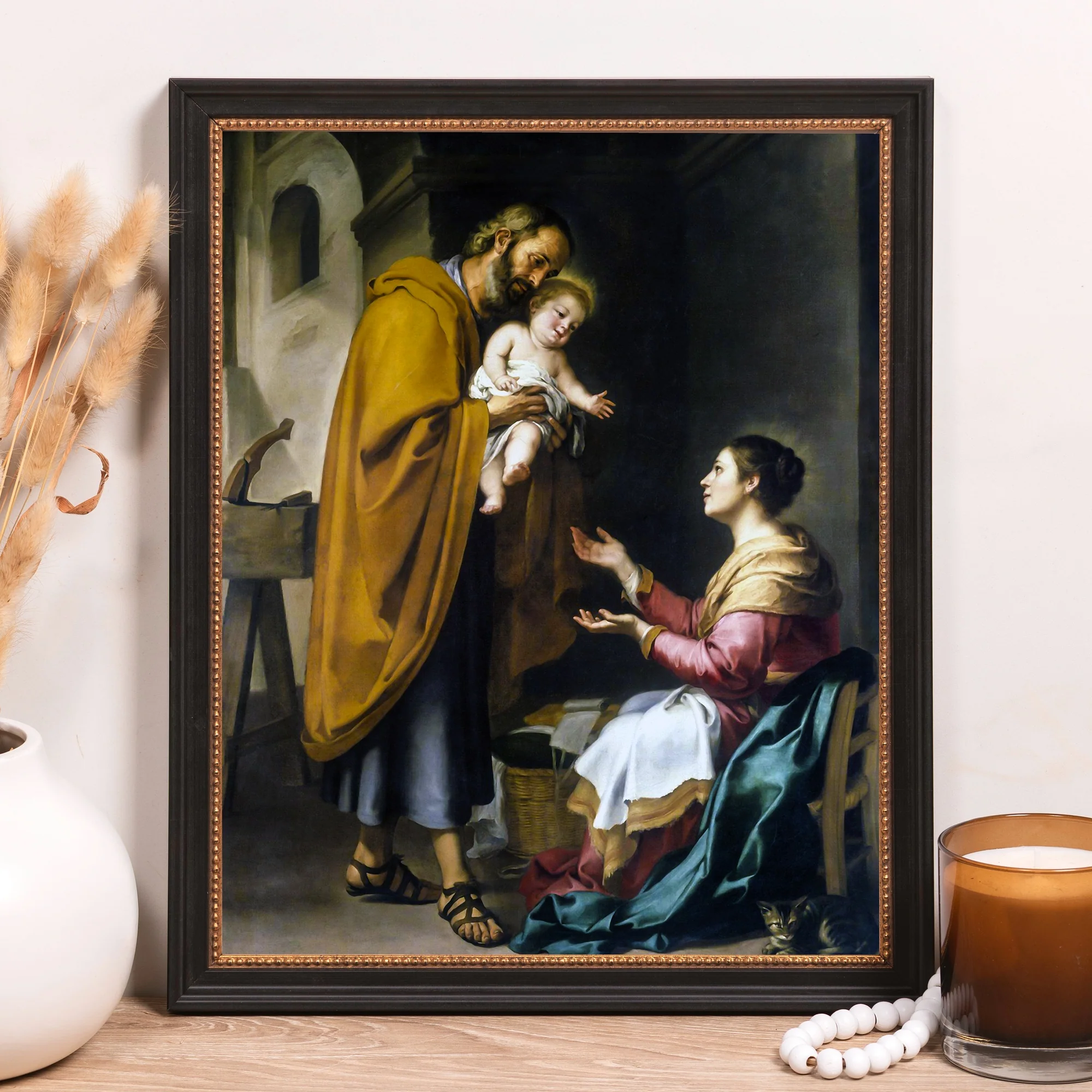Murillo's Holy Family Framed Canvas - Sacred Classics Collection - Image 7