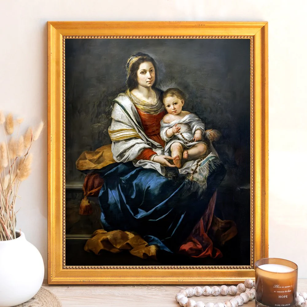Murillo's Madonna of the Rosary Framed Canvas - Sacred Signature Collection