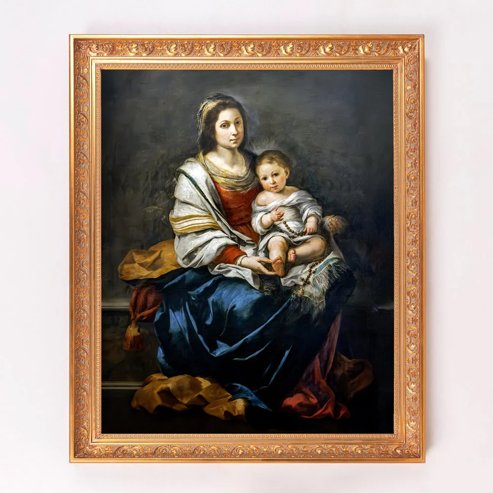 Murillo's Madonna of the Rosary Framed Canvas - Sacred Signature Collection - Image 10