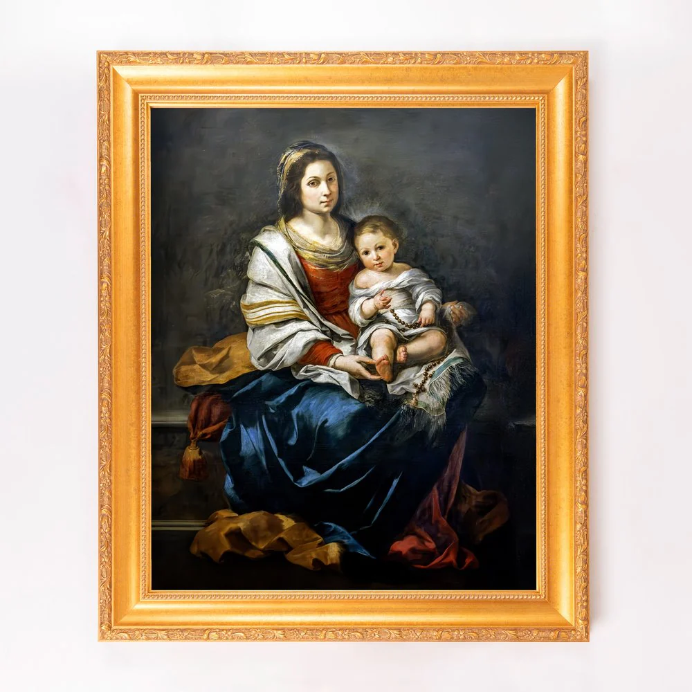 Murillo's Madonna of the Rosary Framed Canvas - Sacred Signature Collection - Image 5