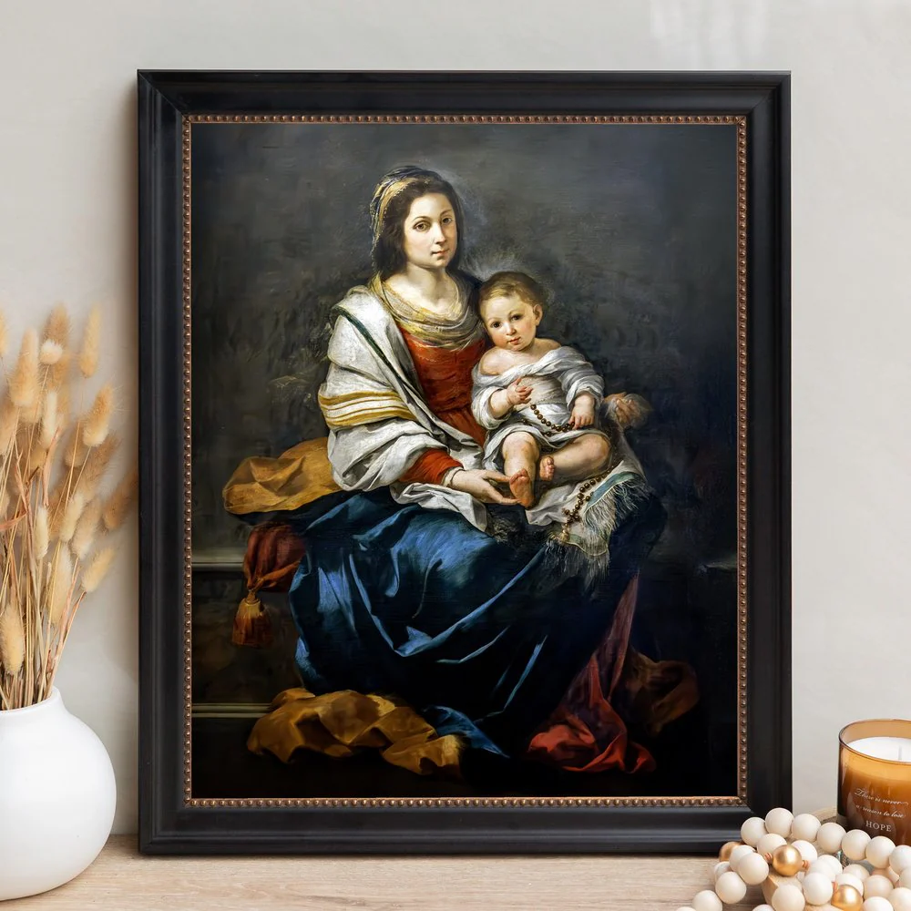 Murillo's Madonna of the Rosary Framed Canvas - Sacred Signature Collection - Image 8