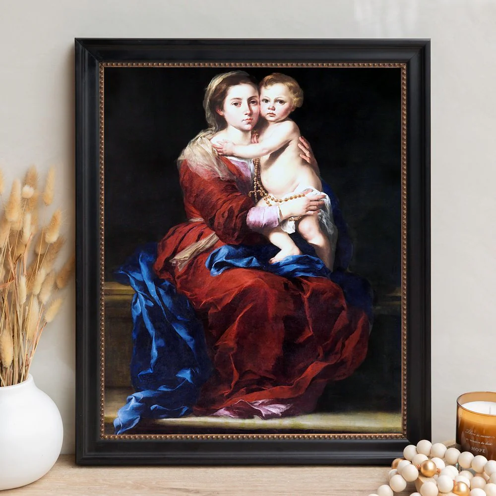 Murillo's Our Lady of the Rosary Framed Canvas - Sacred Signature Collection - Image 12
