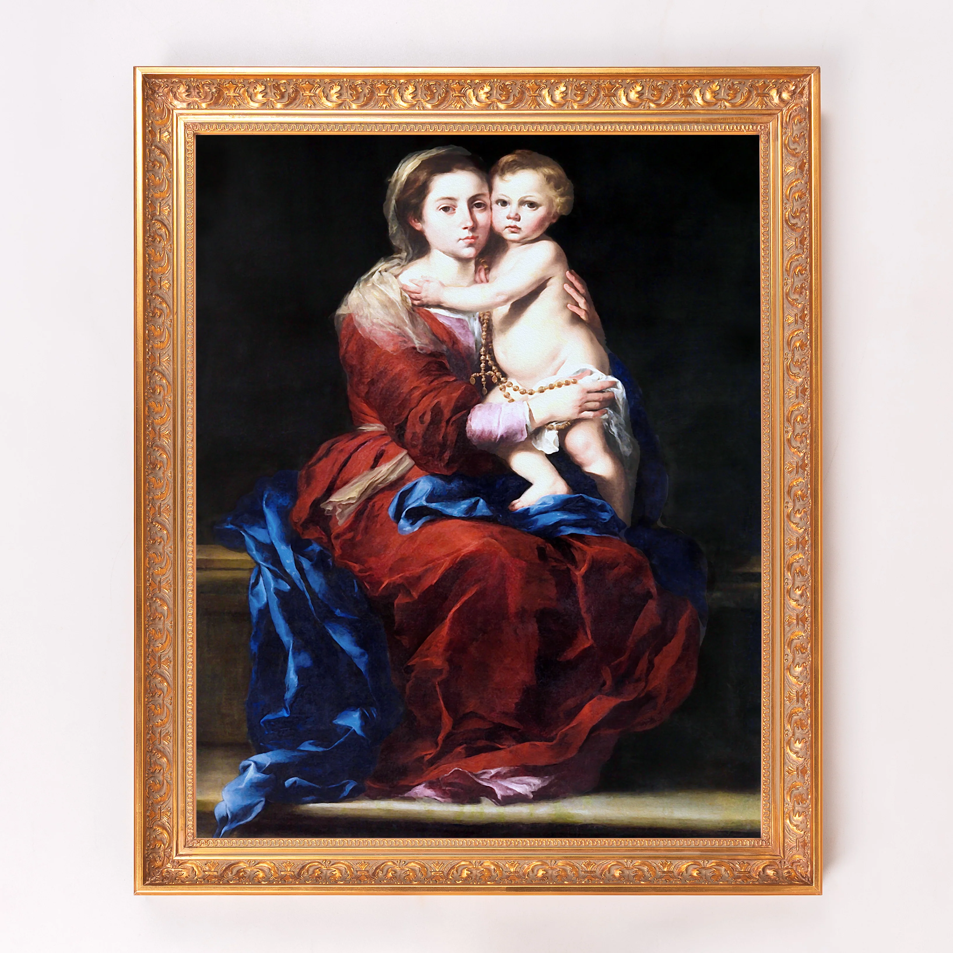 Murillo's Our Lady of the Rosary Framed Canvas - Sacred Signature Collection - Image 5