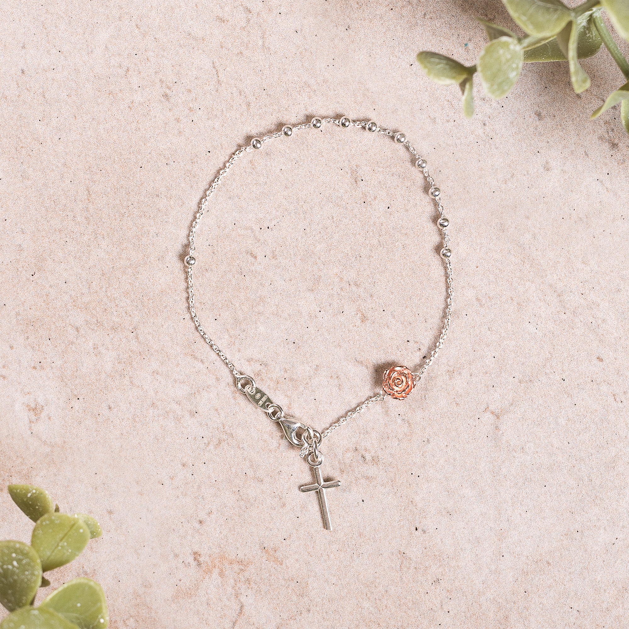 Mystical Rose Rosary Bracelet - Sterling, Gold, or Rose Gold - Image 2