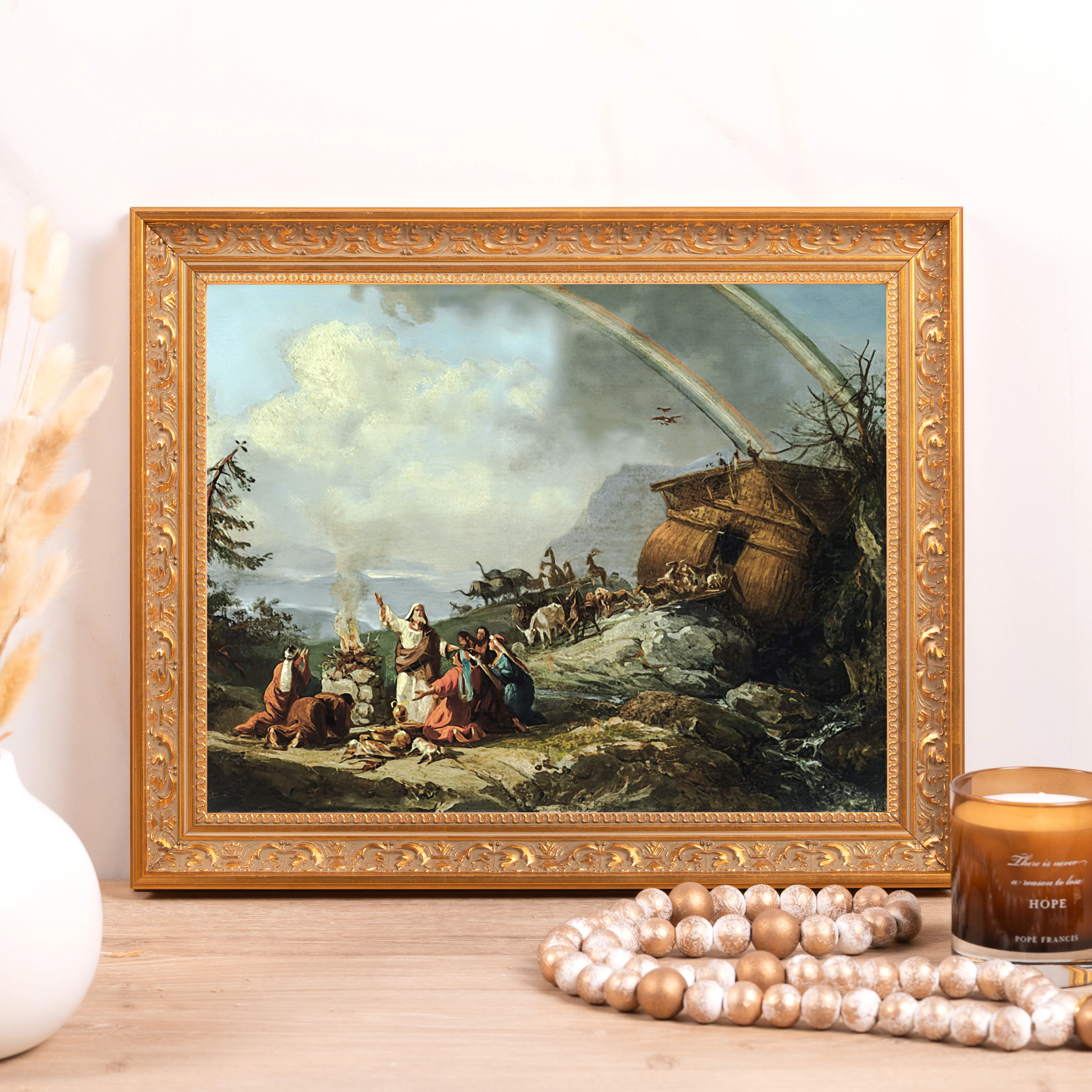 Noah's Prayer of Thanks Framed Canvas - Sacred Classics Collection