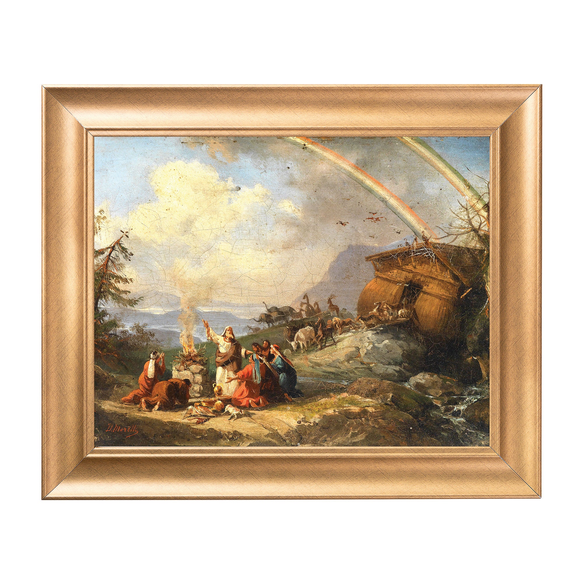 Noah's Prayer of Thanks Gold Framed Print - Multiple Sizes - Image 3