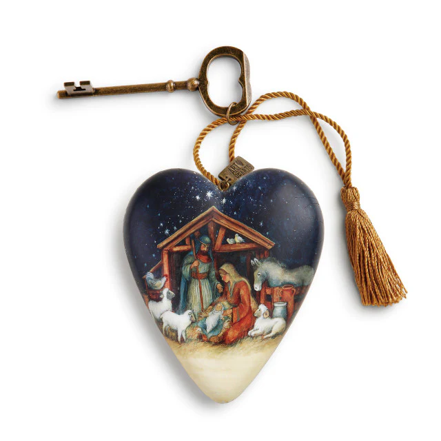 O Holy Night Art Heart Nativity Ornament - Image 3