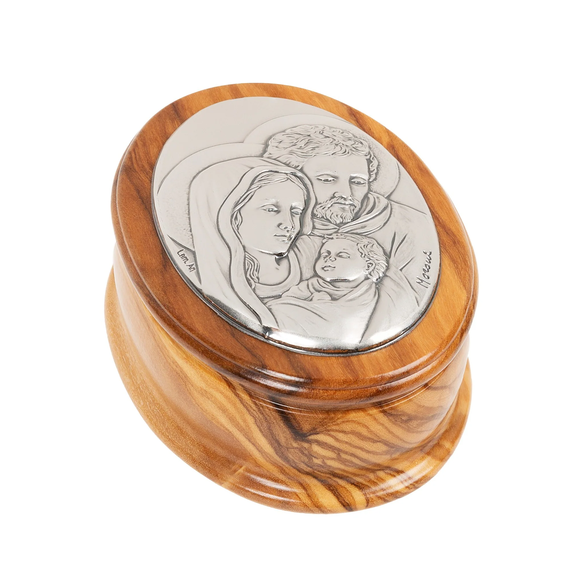 Olive Wood Holy Family Rosary Keepsake Box