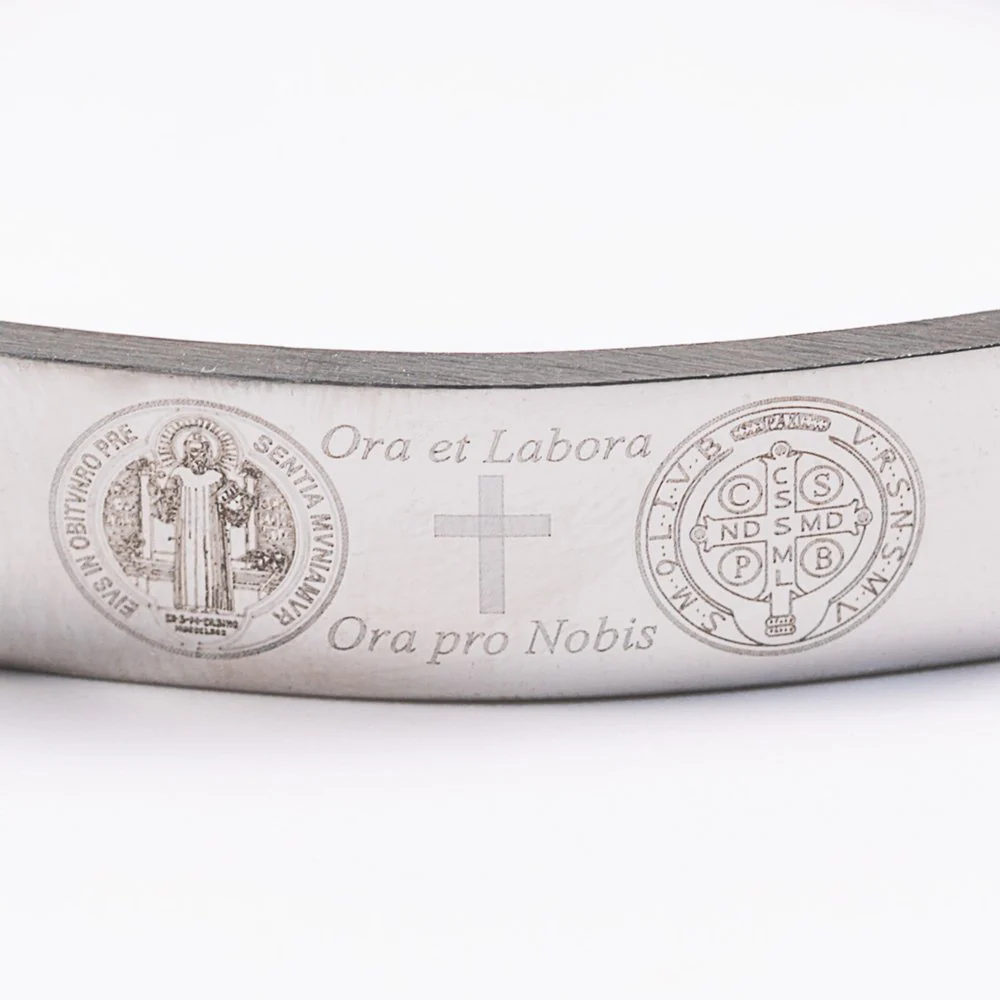 Ora et Labora Stainless Steel St. Benedict Bracelet - Image 2
