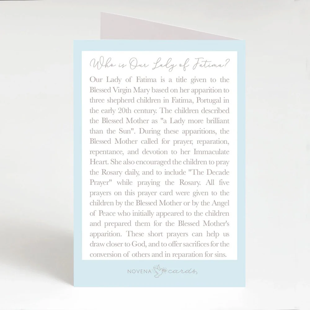 Our Lady of Fatima Folded Prayer Card - Image 2