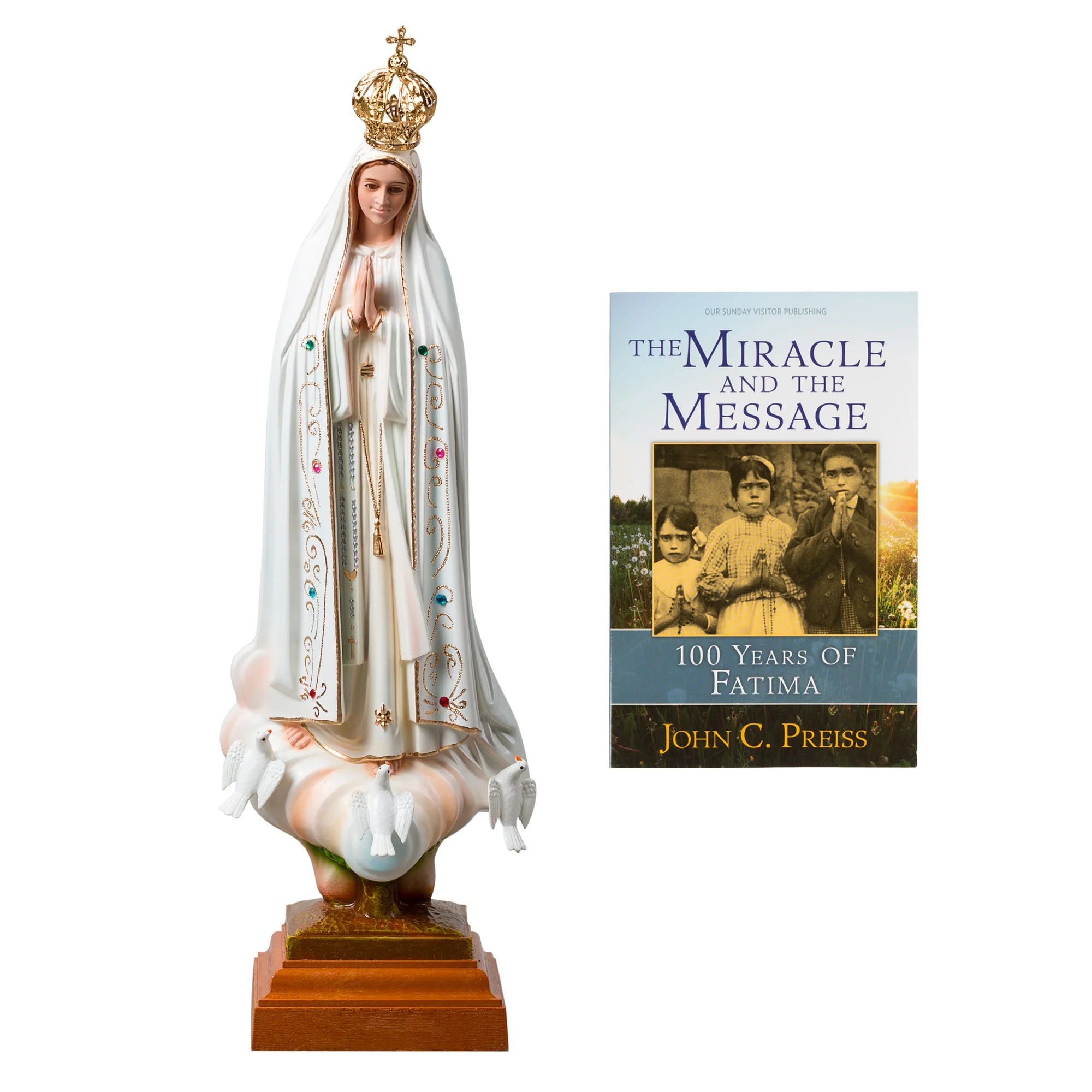 Our Lady of Fatima Statue & Devotional Book Gift Set - Image 2