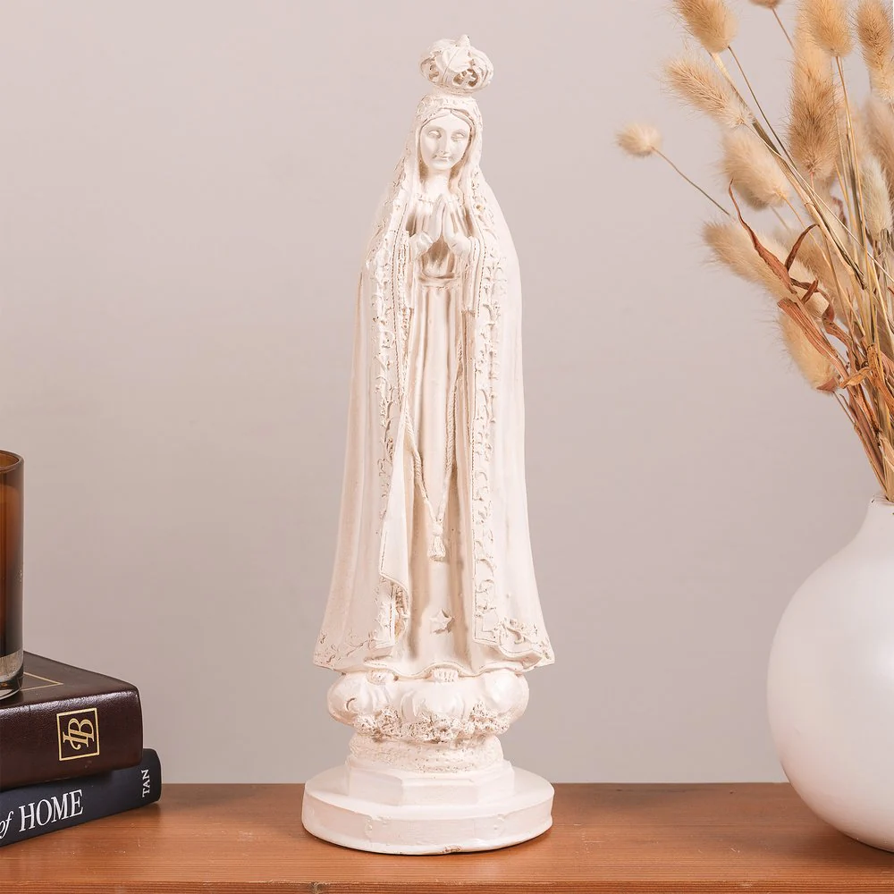 Our Lady of Fatima Statue - White or Hand Painted - 12" - Image 5