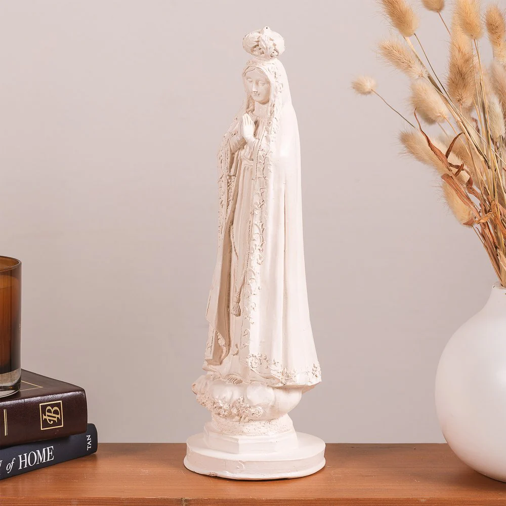 Our Lady of Fatima Statue - White or Hand Painted - 12" - Image 6