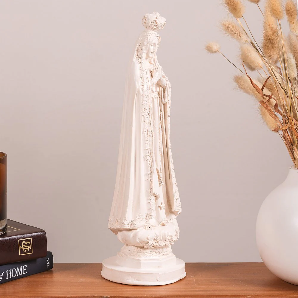 Our Lady of Fatima Statue - White or Hand Painted - 12" - Image 7