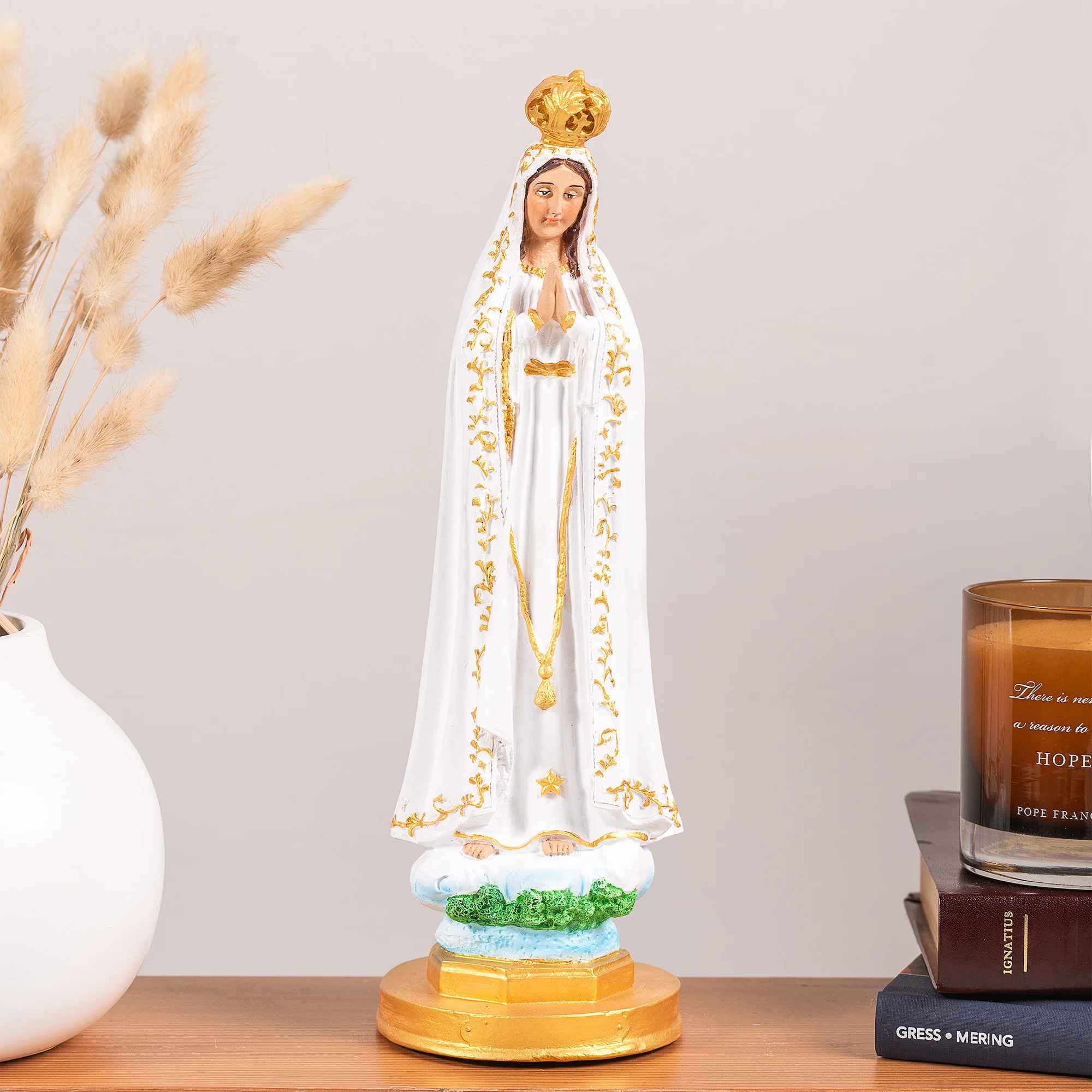 Our Lady of Fatima Statue - White or Hand Painted - 12" - Image 9